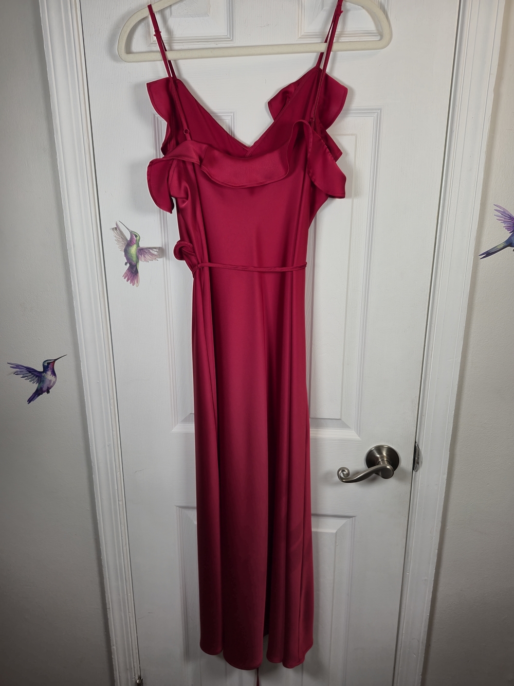 A New Day Ruffle Faux Wrap Maxi Dress Red Size L - Picture 2 of 7